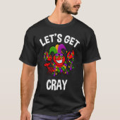 Lobster Mardi Gras Crawfish  Let's Get Cray Jester Tシャツ (正面)