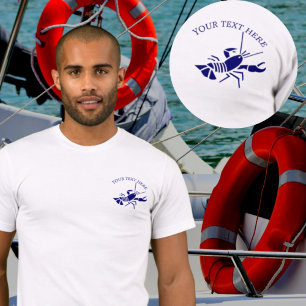 Lobster Nautical  add your name / text Tシャツ