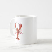 Lobster Painting Nautical Coastal Pattern コーヒーマグカップ (正面左)