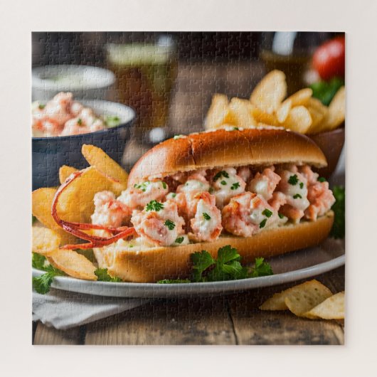 Lobster Roll And Potato Chips ジグソーパズル (縦)