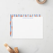 Lobster Stripe Pattern Personalized Stationery ノートカード (正面/裏面インサイチュ)