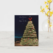 Lobster Trap Christmas Tree 2021 Holiday Greeting カード (黄色い花)