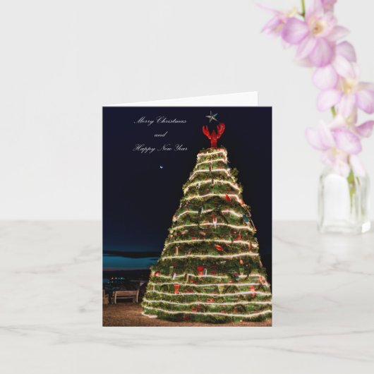 Lobster Trap Christmas Tree 2021 Holiday Greeting カード (蘭)
