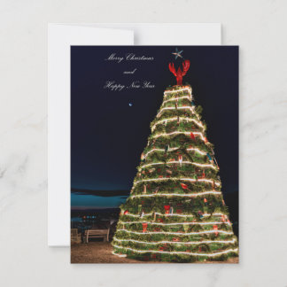 Lobster Trap Christmas Tree Flat Holiday Card シーズンカード