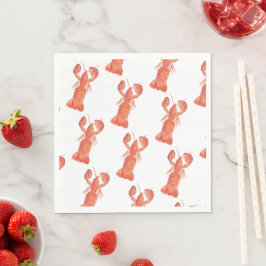 Lobster Watercolor Pattern Wedding スタンダードランチョンナプキン