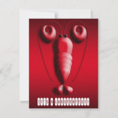 Lobsterfestのかわいく赤いロブスターのハート形の挟み 招待状 (正面)