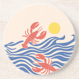 Lobsters Frolicking in the Ocean コースター