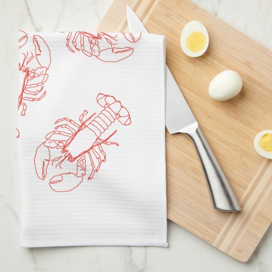 Lobsters Galore Tea Towel キッチンタオル (四つ折り)
