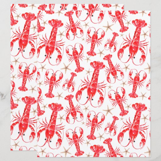 Lobsters Scrapbook Paper (正面/裏面)