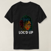 Loc Locs髪の黒い履歴女性用の月 Tシャツ (デザイン正面)