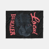 Local Egg Er Retro Chicken Funny Farmer Easter Adu フリースブランケット (正面(横))