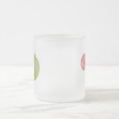 Local flatness explained with red and green apples フロストグラスマグカップ (中央)