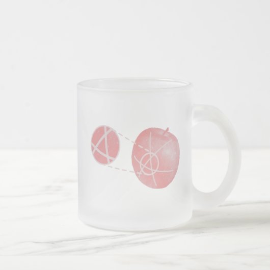 Local flatness explained with red and green apples フロストグラスマグカップ (右)