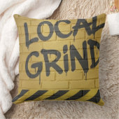 "Local Grind" Street Art Dustr Black And Yellow クッション (ブランケット)
