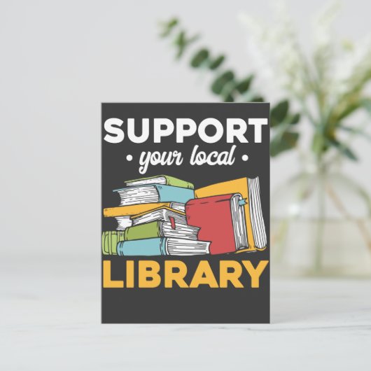 Local Library Support Bookの読Bookworm ポストカード (スタンド正面)