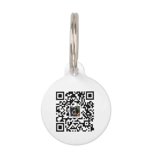 LOCALIZA A TU MASCOTA PERDIDA Placa con código QR  ペット　ネームタグ (正面)