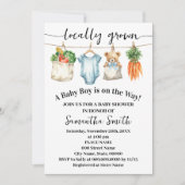 Locally Grown Baby Boy on the Way Baby Shower 招待状 (正面)
