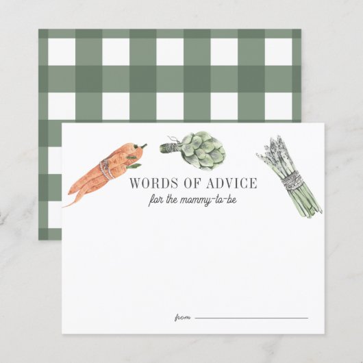 Locally Grown Baby Farmers Market Advice Card (正面/裏面)