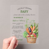 Locally Grown Baby Farmers Market Baby shower アクリル招待状 (インサイチュ (ポータブル))