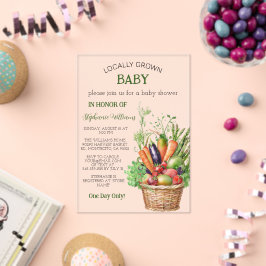 Locally Grown Baby Farmers Market Baby shower アクリル招待状