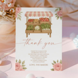 Locally Grown Baby Farmer's Market Baby Shower サンキューカード