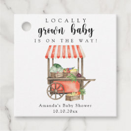 Locally Grown Baby Farmers Market Cart Baby Shower フェイバータグ