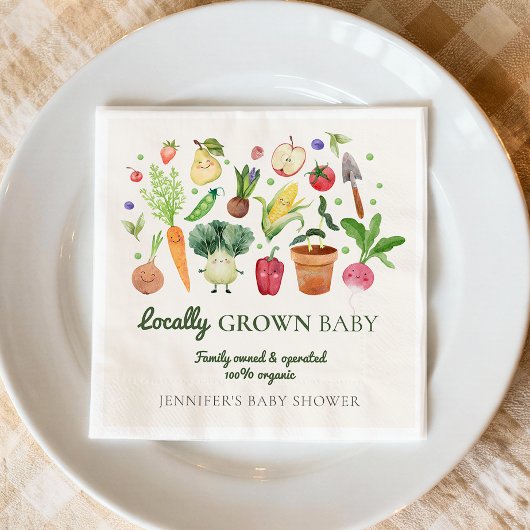 Locally Grown Baby Farmers Market Couples Shower スタンダードカクテルナプキン