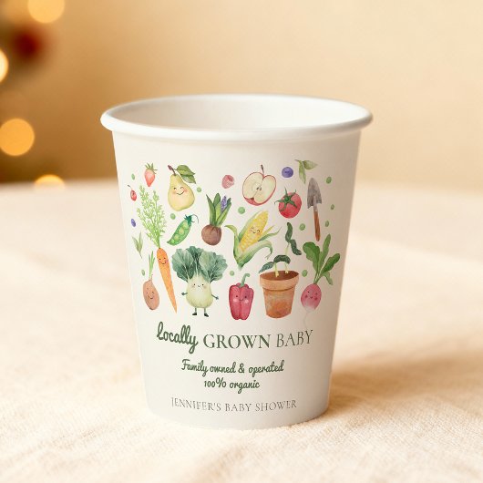 Locally Grown Baby Farmers Market Couples Shower 紙コップ