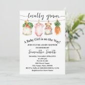 Locally Grown Baby Girl on the Way Baby Shower 招待状 (スタンド正面)