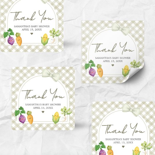 Locally Grown Baby Shower スクエアシール