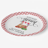 Locally Grown Baby Shower Carrots Gingham ペーパープレート (アングル)