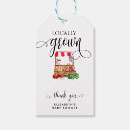 Locally Grown Baby Shower Carrots Thank you ギフトタグ