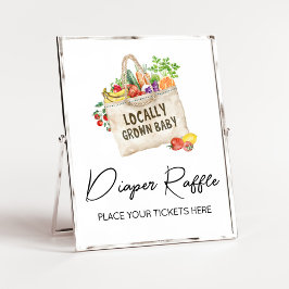 Locally Grown Baby Shower Diaper Raffle Sign ポスター