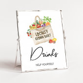Locally Grown Baby Shower Drinks Sign ポスター