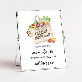Locally Grown Baby Shower Envelope Station Sign ポスター