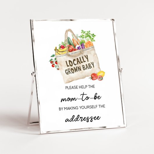 Locally Grown Baby Shower Envelope Station Sign ポスター