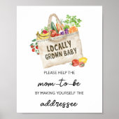 Locally Grown Baby Shower Envelope Station Sign ポスター (正面)