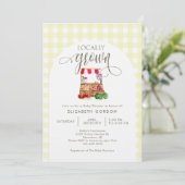 Locally Grown Baby Shower Farm Market Gingham 招待状 (スタンド正面)