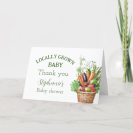 Locally Grown Baby Shower Farmers Market サンキューカード