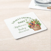 Locally Grown Baby Shower Farmers Market スクエアペーパーコースター (アングル)