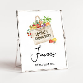 Locally Grown Baby Shower Favor Sign ポスター