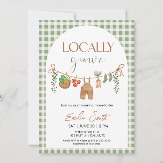 Locally Grown Baby Shower Invitation 招待状 (正面)