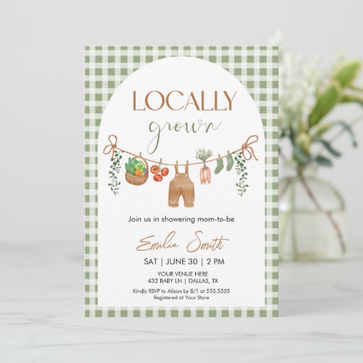 Locally Grown Baby Shower Invitation 招待状 (スタンド正面)