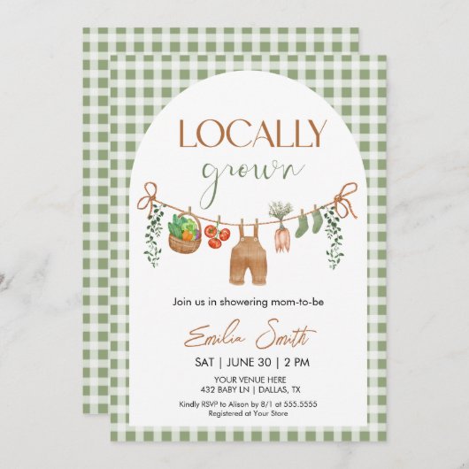 Locally Grown Baby Shower Invitation 招待状 (正面/裏面)