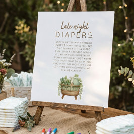 Locally Grown Baby Shower Late Night Diaper ポスター