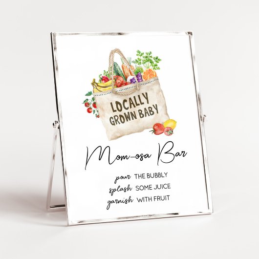 Locally Grown Baby Shower Mom Osa Bar SIgn ポスター