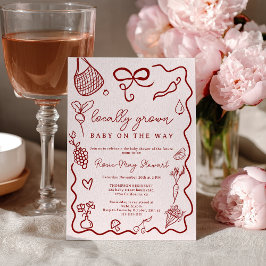 Locally Grown Baby Shower Red Farmer’s Market 招待状
