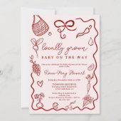 Locally Grown Baby Shower Red Farmer’s Market 招待状 (正面)