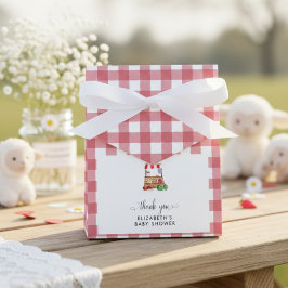 Locally Grown Baby Shower Red Gingham Thank you フェイバーボックス