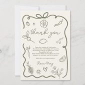 Locally Grown Baby Shower Rustic Farmer’s Market サンキューカード (正面)